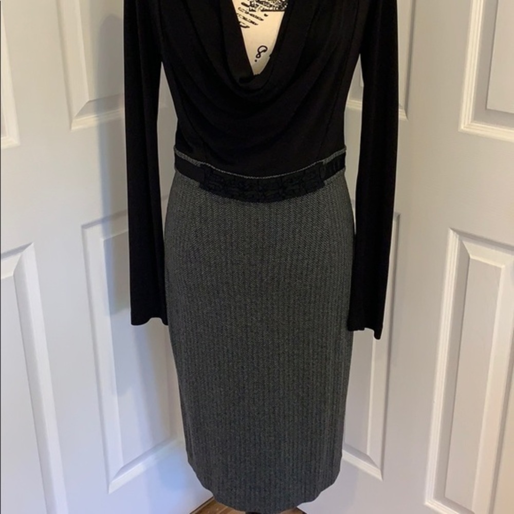 Badgley Mischka Long Sleeve Cowl Neck Dress NEW! - Picture 7 of 9